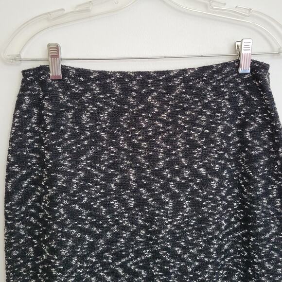 St. John Tweed Pencil Skirt Black White Wool Rayon Blend Side Zip Women 4 - Picture 6 of 12